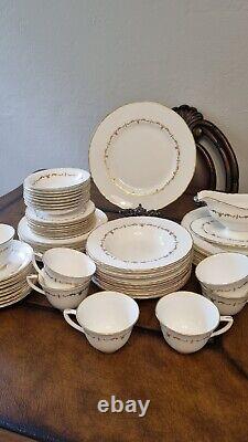 Royal Worcester GOLD CHANTILLY fine bone china dinner set for 56 made in England