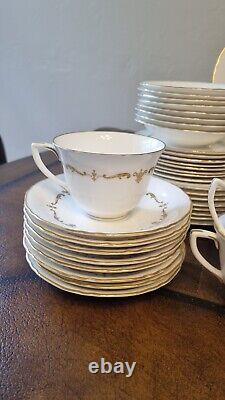 Royal Worcester GOLD CHANTILLY fine bone china dinner set for 56 made in England