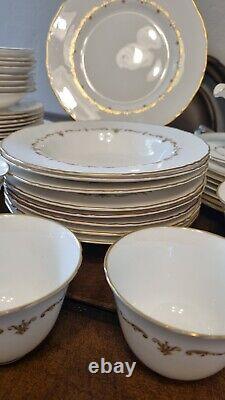 Royal Worcester GOLD CHANTILLY fine bone china dinner set for 56 made in England