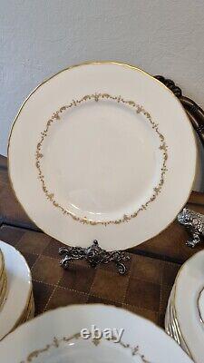 Royal Worcester GOLD CHANTILLY fine bone china dinner set for 56 made in England