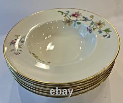 Royal Worcester Hampton Court 8 rim soup bowls Set of 6 bone china England