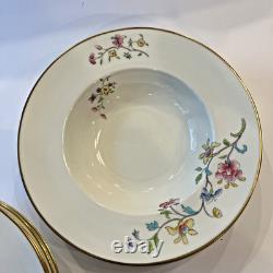 Royal Worcester Hampton Court 8 rim soup bowls Set of 6 bone china England