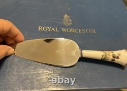 Royal Worcester Lavinia Bone China Cake Plate & Server Set WithBox England Vintage