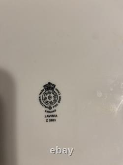 Royal Worcester Lavinia Bone China Cake Plate & Server Set WithBox England Vintage