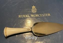 Royal Worcester Lavinia Bone China Cake Plate & Server Set WithBox England Vintage