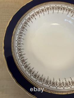 Royal Worcester REGENCY Blue Set of 4 Rim Soup Bowls 8 Fine Bone China