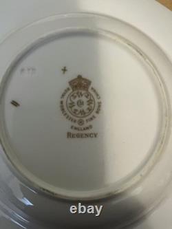 Royal Worcester REGENCY Blue Set of 4 Rim Soup Bowls 8 Fine Bone China