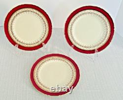 Royal Worcester Regency Ruby Dinner Set-5-Pc Place Settings for Six-England-EC