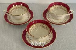 Royal Worcester Regency Ruby Dinner Set-5-Pc Place Settings for Six-England-EC