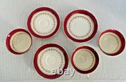 Royal Worcester Regency Ruby Dinner Set-5-Pc Place Settings for Six-England-EC