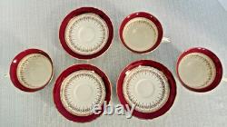 Royal Worcester Regency Ruby Dinner Set-5-Pc Place Settings for Six-England-EC