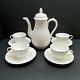 Royal Worcester tea/coffee Pot / Pitcher 4 Cup 4 Sauciers set Warmstry white