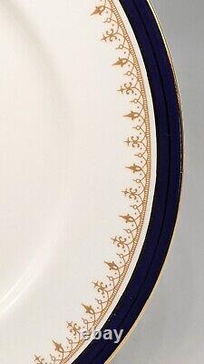 SET 4 Aynsley Bone China Leighton Cobalt and Gold DINNER plates 12 AVAIL