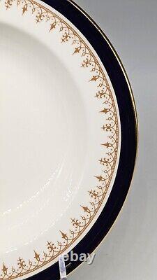 SET 4 Aynsley Bone China Leighton Cobalt and Gold rimmed soup Bowls