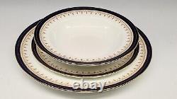 SET 4 Aynsley Bone China Leighton Cobalt and Gold rimmed soup Bowls