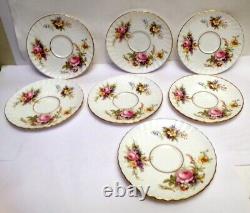 SET 7 DEMITASSES & CUPS FOLEY Fine Bone CHINA ENGLAND Roses Flowers