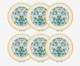 SET OF 6 Morris Garden Porcelain Dinner Plates Floral Bone China Plates 10.5