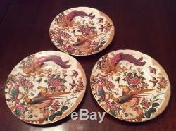 SET Of 3 ROYAL CROWN DERBY DINNER PLATES OLDE AVESBURY Fine Bone China ENGLAND