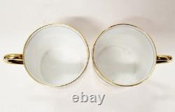 SET of 10 Antique ENGLISH Floral & Gilt Fine China PORCELAIN CUPS by AYNSLEY