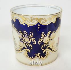 SET of 10 Antique ENGLISH Floral & Gilt Fine China PORCELAIN CUPS by AYNSLEY