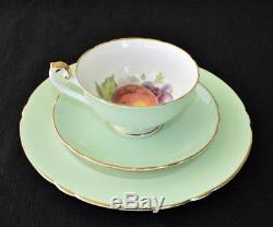SHELLEY Bone China England FRUIT Center Pattern #14208 Trio Set Cup Saucer Plate