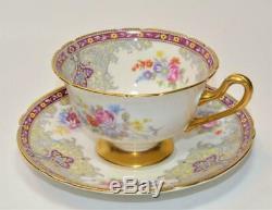 SHELLEY Bone China England RED GEORGIAN Pattern #13363 Set Footed Cup & Saucer