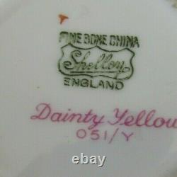 SHELLEY Dainty Yellow Teacup and Saucer Set Vintage England Fine Bone China