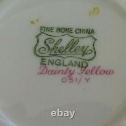SHELLEY Dainty Yellow Teacup and Saucer Set Vintage England Fine Bone China