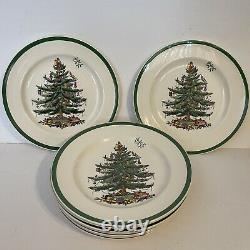 SPODE CHINA CHRISTMAS TREE 10 3/4 Dinner Plate Made in ENGLAND Set Of 9