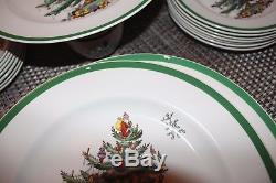 SPODE Christmas Tree China 43 Piece Set Marked England Great Condition