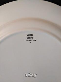 SPODE Christmas Tree China Set of 12 Dinner Plates made in England MINT 10 7/8