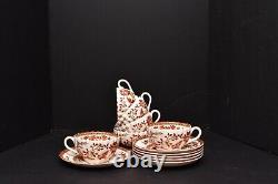 SPODE England Indian Tree C1730 12 Pieces Tea Cup Saucer SET China Porcelain