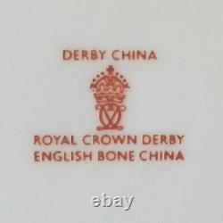 ST GEORGE ROYAL CROWN DERBY White & Gold Bone China Dinner Plate set 2 EUC