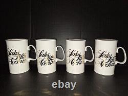 Saks Fifth 5th Avenue Gold White Mug Coffee Bone China England Set of 4