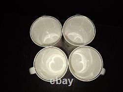 Saks Fifth 5th Avenue Gold White Mug Coffee Bone China England Set of 4