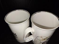 Saks Fifth 5th Avenue Gold White Mug Coffee Bone China England Set of 4