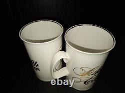 Saks Fifth 5th Avenue Gold White Mug Coffee Bone China England Set of 4