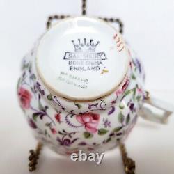 Salisbury Handpainted Bouquet Teacup and Saucer Set Bone China England N2753