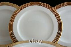 Set 10 Copelands England China Dinner Plates Gold Encrusted 8289 Pattern