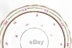 Set 10 Royal Cauldon England China K8627 Luncheon Plates Gilt Pink Rose Laurel