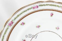 Set 10 Royal Cauldon England China K8627 Luncheon Plates Gilt Pink Rose Laurel