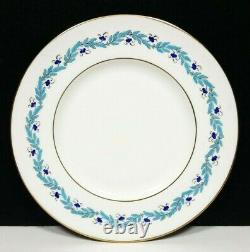 Set/12 Cauldon Bone China Roosevelt 8? Salad Plate blue leaves gold trim England