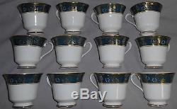 Set (12) Royal Doulton CARLYLE PATTERN Bone China Footed Cups ENGLAND