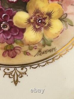 Set 12 Royal Worcester England Hand Painted Floral Dinner Plates