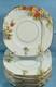 Set 13 Rosina Bone China England Square 6 Plates Art Deco Floral Gold Edge
