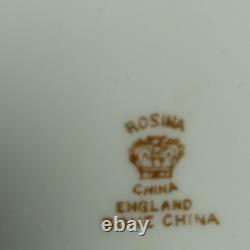 Set 13 Rosina Bone China England Square 6 Plates Art Deco Floral Gold Edge