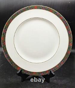 Set/4 Ralph Lauren Highland Wedgewood Tartan Bone China Dinner Plate ENGLAND