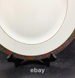 Set/4 Ralph Lauren Highland Wedgewood Tartan Bone China Dinner Plate ENGLAND