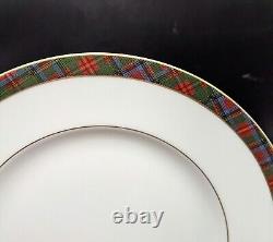 Set/4 Ralph Lauren Highland Wedgewood Tartan Bone China Dinner Plate ENGLAND