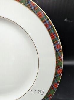 Set/4 Ralph Lauren Highland Wedgewood Tartan Bone China Dinner Plate ENGLAND